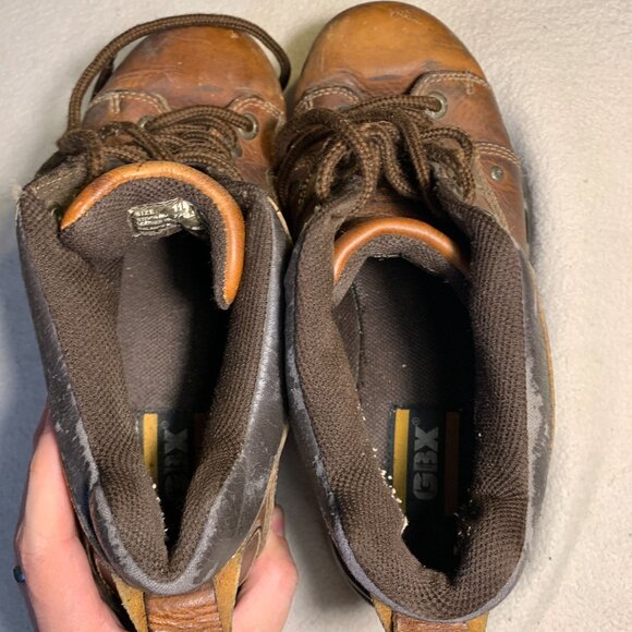 Vintage GBX Lug Sole Chunky Work Street Shoes Mens 11M Brown Leather - Picture 10 of 10
